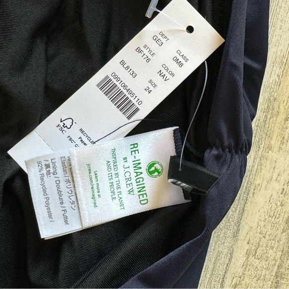 NWT J. Crew BF176 Ruched sweetheart One Piece Swimsuit Bathing Suit NAVY - Picture 6 of 7